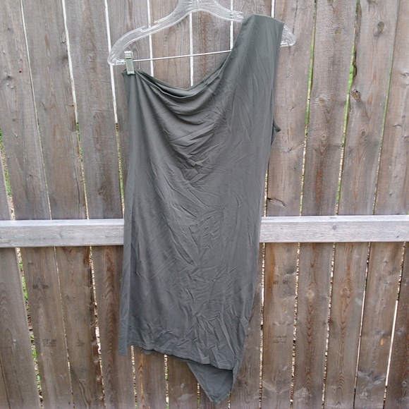 Pretty Garden One Shoulder Strap Tank Top Flowy Green Dress - Picture 16 of 16